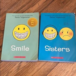 Scholastic Smile and Sisters Graphic Novels - Green and Blue Covers​